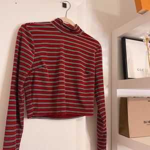 Forever 21 Mock-Neck Striped Tee
